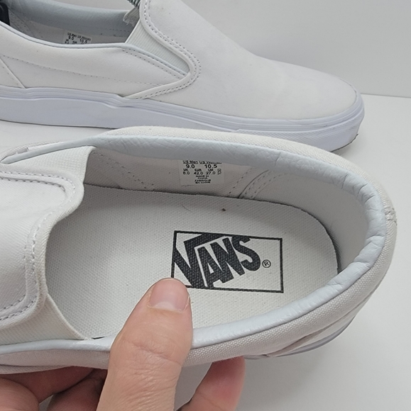 Vans | Classic distressed white canvas slip-on sneakers | MENS 9 - Picture 3 of 8